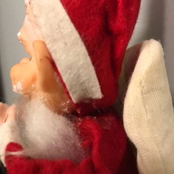 Vintage Distressed Mischievous Santa Claus Ornament Cascading Gold Tinsel** - Picture 6 of 15